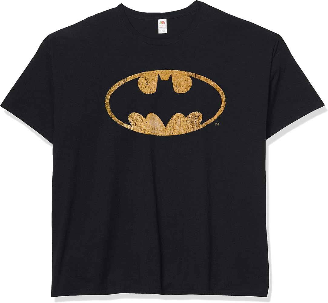 DC Comics Mens Yellow Bat T-Shirt, Black, 3X-Large US