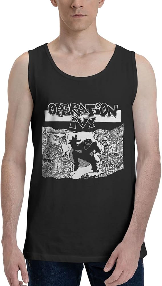 Operation-Ivy Band Tank Top T Shirt Men's Summer Sleeveles Tops Fashion Exercise Vest Black