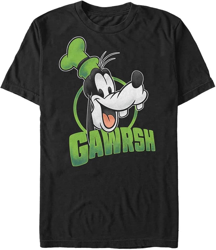 Disney Classic Mickey Gawrsh Goofy Men's Tops Short Sleeve Tee Shirt, Black, 4X-Large Big Tall