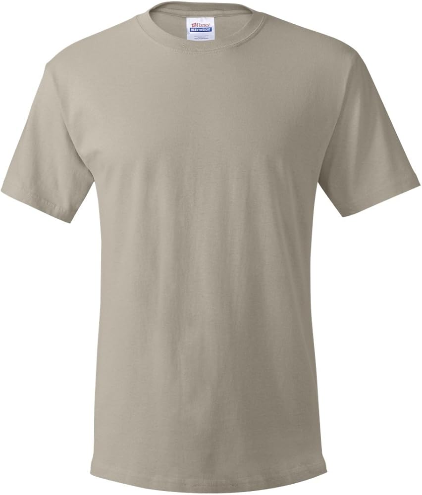 Hanes Men's Big Crew T-Shirt-Sizes (Pack of 5), Large, Sand