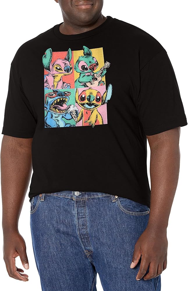 Disney Big & Tall Lilo Grunge Stitch Men's Tops Short Sleeve Tee Shirt