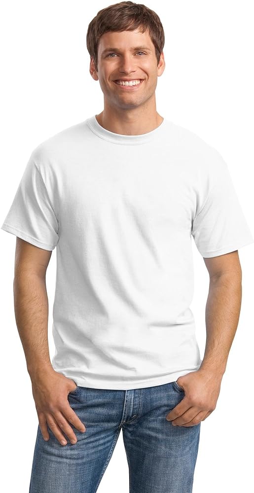 Hanes Mens ComfortSoft Heavyweight 100% Cotton T-Shirt, Large, White