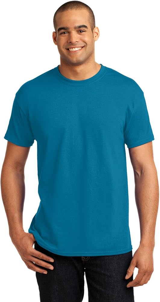 Hanes Mens ComfortBlend EcoSmart 50/50 Cotton/Poly T-Shirt, 3XL, Teal