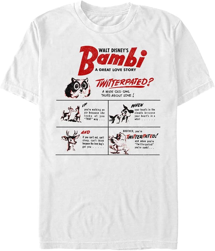 Disney Big & Tall Bambi Twitterpated Men's Tops Short Sleeve Tee Shirt