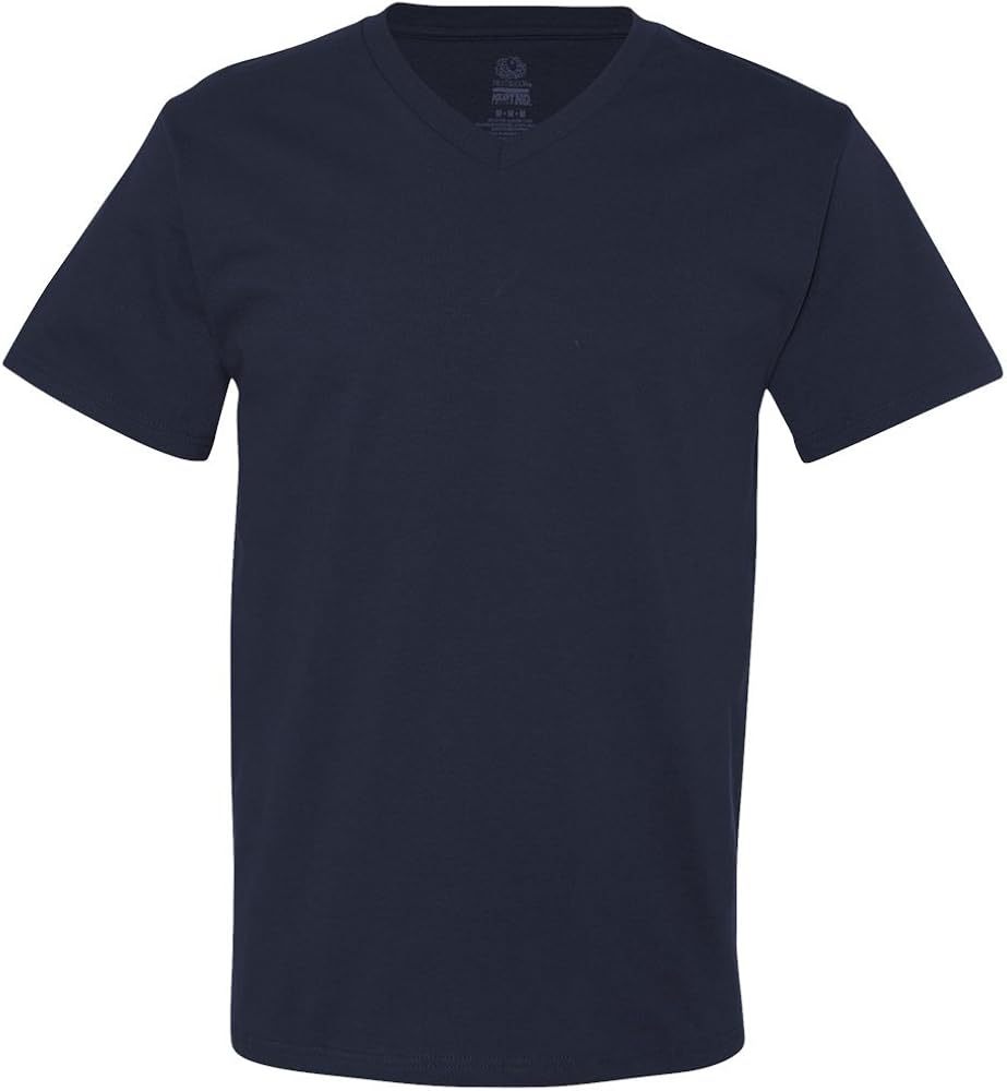 Fruit of the Loom Mens Original V Neck T-Shirt (Small) (Navy)