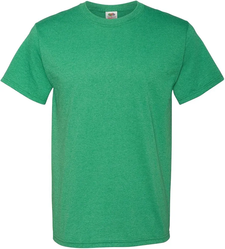 Fruit of the Loom 100% Heavy Cotton T-Shirt (Pack of 6), 4XL, Retro Hthr Green