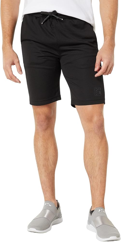 KARL LAGERFELD Men's Fabric Mesh Active Shorts