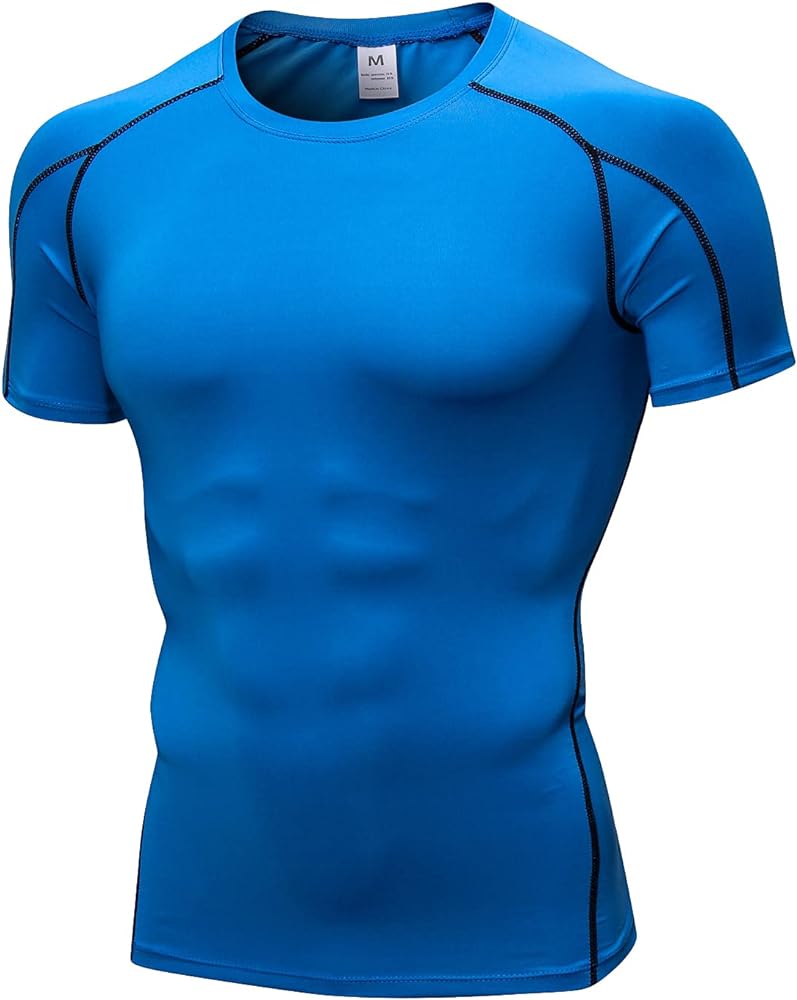 Men's Compression Shirts 1/2 Pack, Workout Tops Short Sleeve Athletic Base Layer T-Shirts Sports Gear for Gym