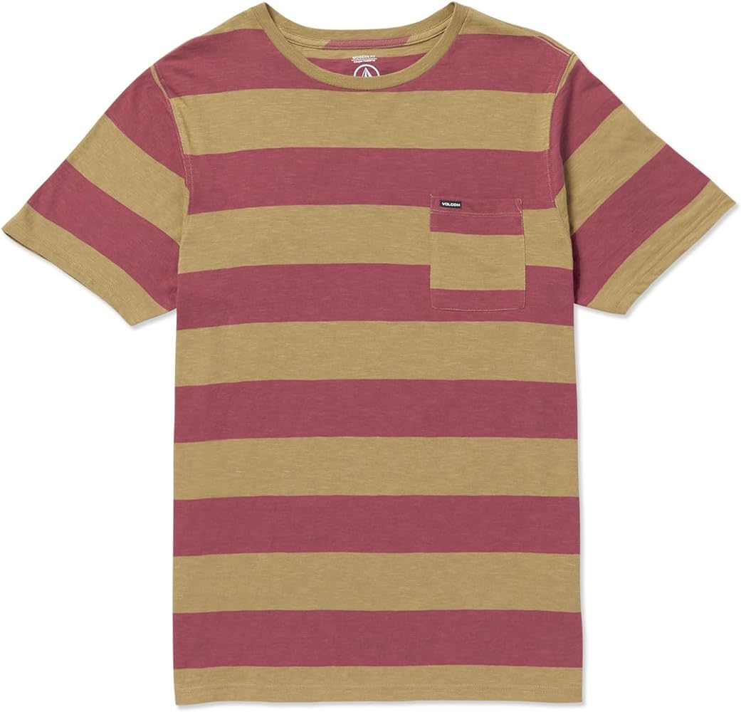 Volcom Men's Bolders Crew Striped Pocket Tee