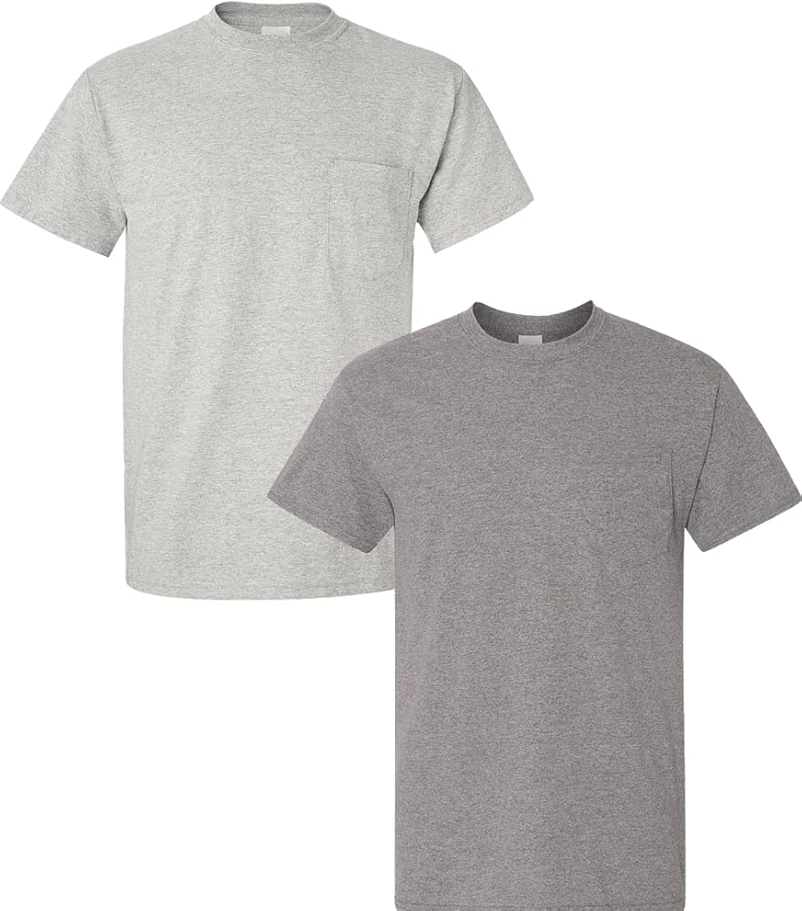 Gildan Men's DryBlend Workwear T-Shirts with Pocket, 2-Pack