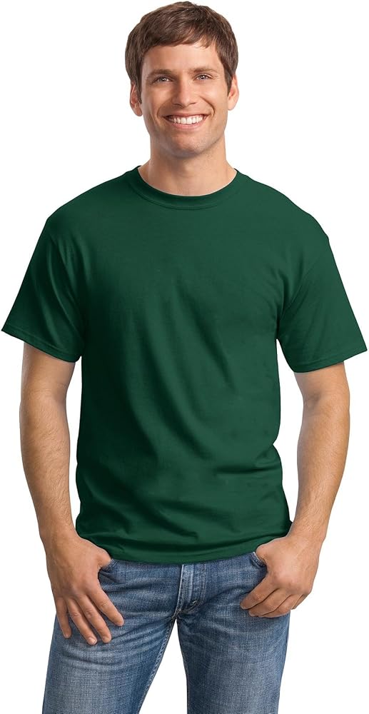 Hanes Men's 6-Pack Plus 2 Free Crew T-Shirts, Deep Forest, X-Large