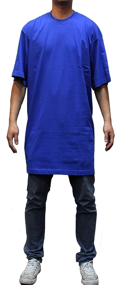 Big and Tall Plain Tee Men Heavy Weight S/S T-Shirts Crew Neck Solid