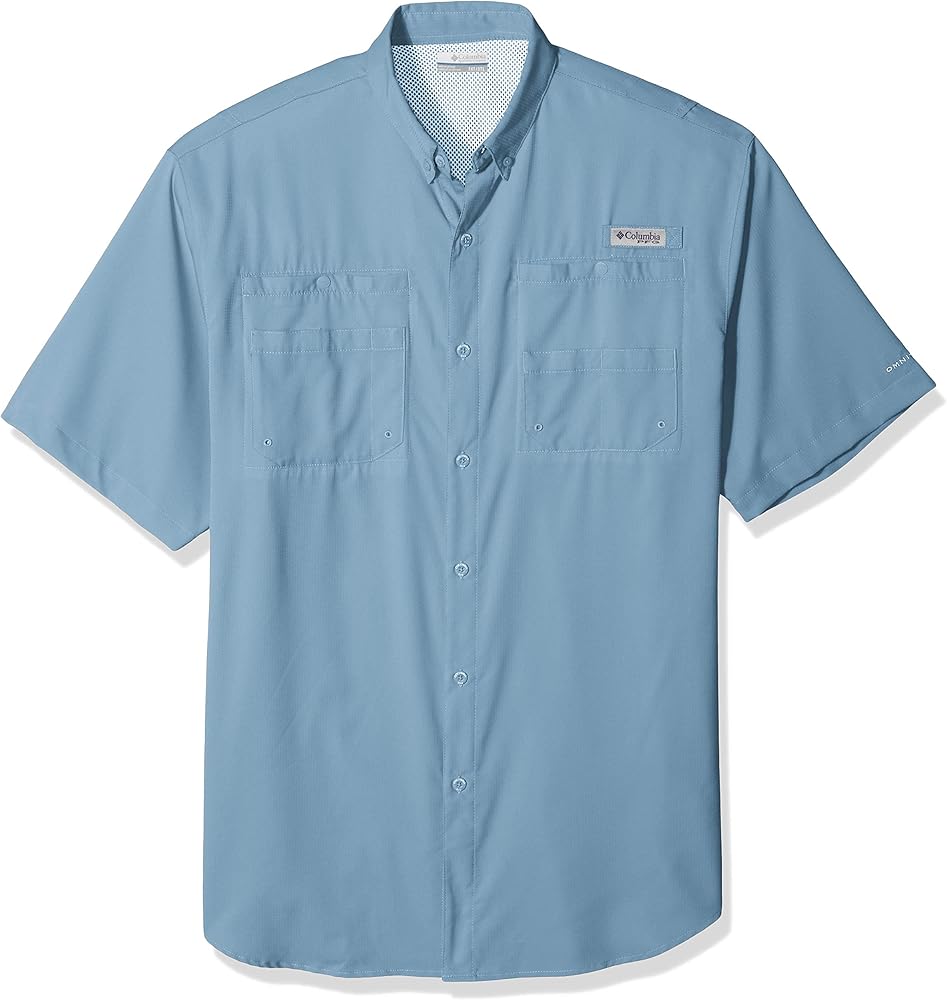 Columbia Men's Big PFG Tamiami Ii UPF 40 Short Sleeve Fishing Shirt, White Cap, 2X