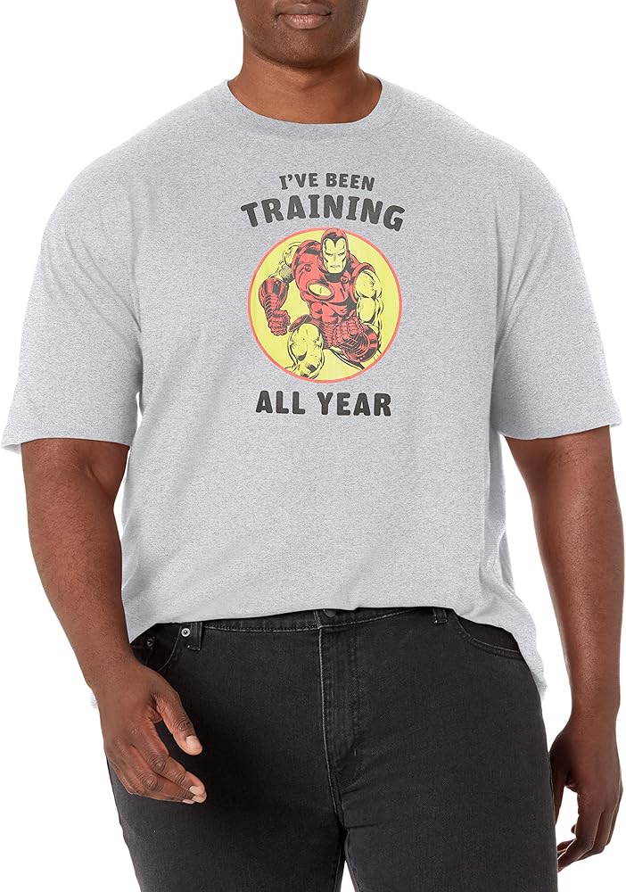 Marvel Big & Tall Classic Iron Man Year Training Men's Tops Short Sleeve Tee Shirt