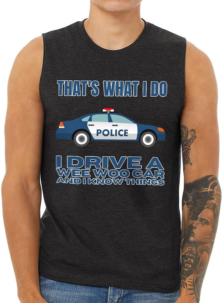 Police Car Men's Muscle Tank - Quote Men's Sleeveless T-Shirt - Funny Tank