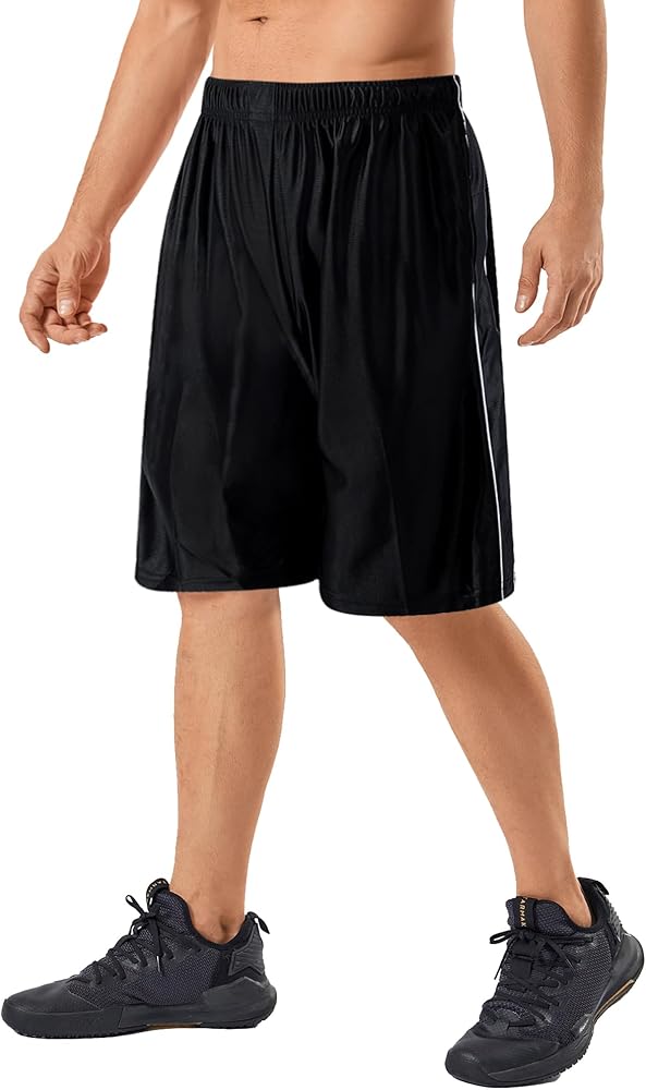 Men's 11'' Cool Basketball Shorts with Pockets Long Gym Athletic Shorts Running Quick-Dry Drawstring