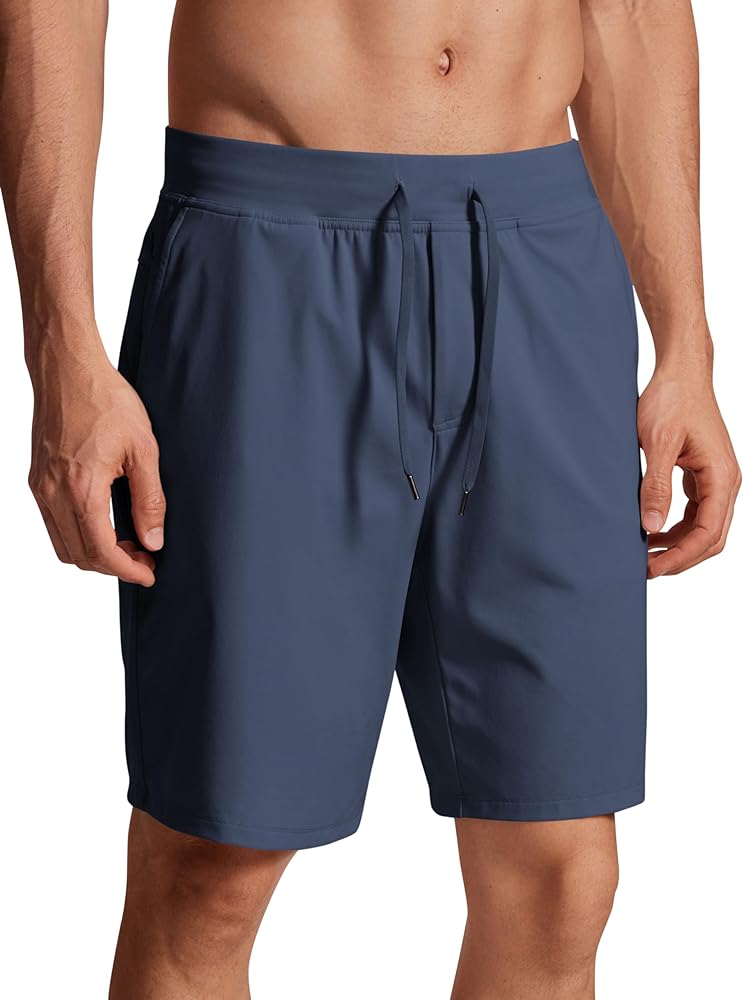 CRZ YOGA Men's Four-Way Stretch Workout Shorts - 9" Soft Durable Casual Athletic Shorts with Pockets Gym Running Hiking