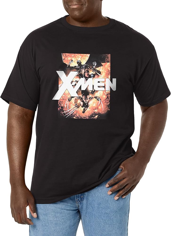 Marvel Big & Tall Classic Explosion Men's Tops Short Sleeve Tee Shirt