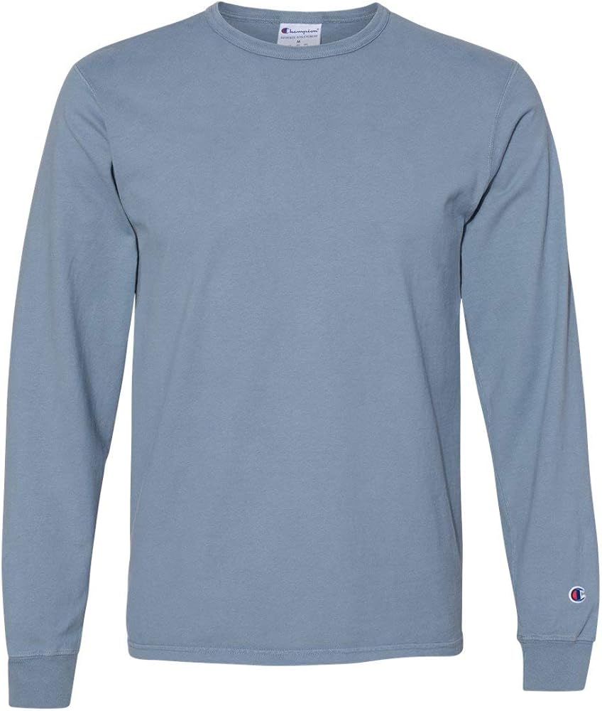 Champion Garment Dyed Long Sleeve T-Shirt 2XL Saltwater