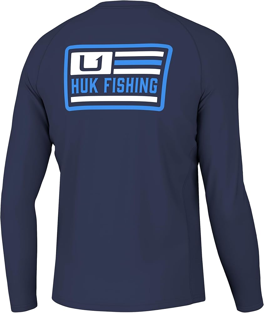 HUK Men's Pursuit Graphic Long Sleeve, Sun Protect Fishing Shirt