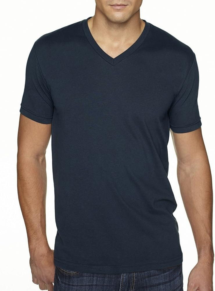 Next Level 6440 Premium Fitted Sueded V-Neck Tee Midnight Navy Large