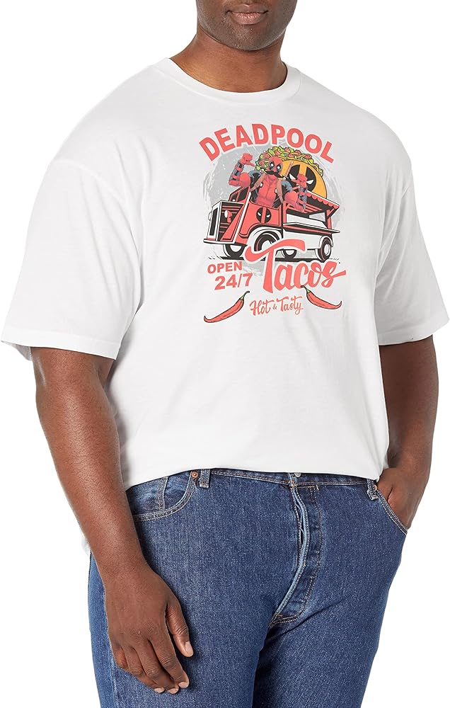 Marvel Big & Tall Classic Taco Deadpool Men's Tops Short Sleeve Tee Shirt