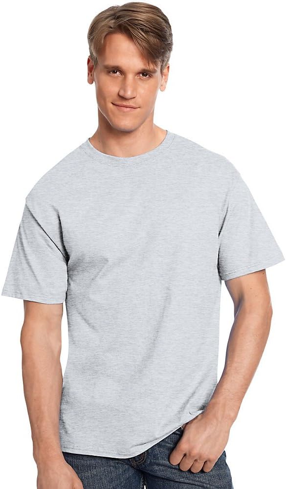 Hanes TAGLESS 6.1 Short Sleeve T-Shirt, Ash X-Large