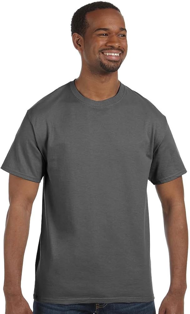 Hanes mens 6.1 oz. Tagless T-Shirt(5250T)-SMOKE GRAY-2XL