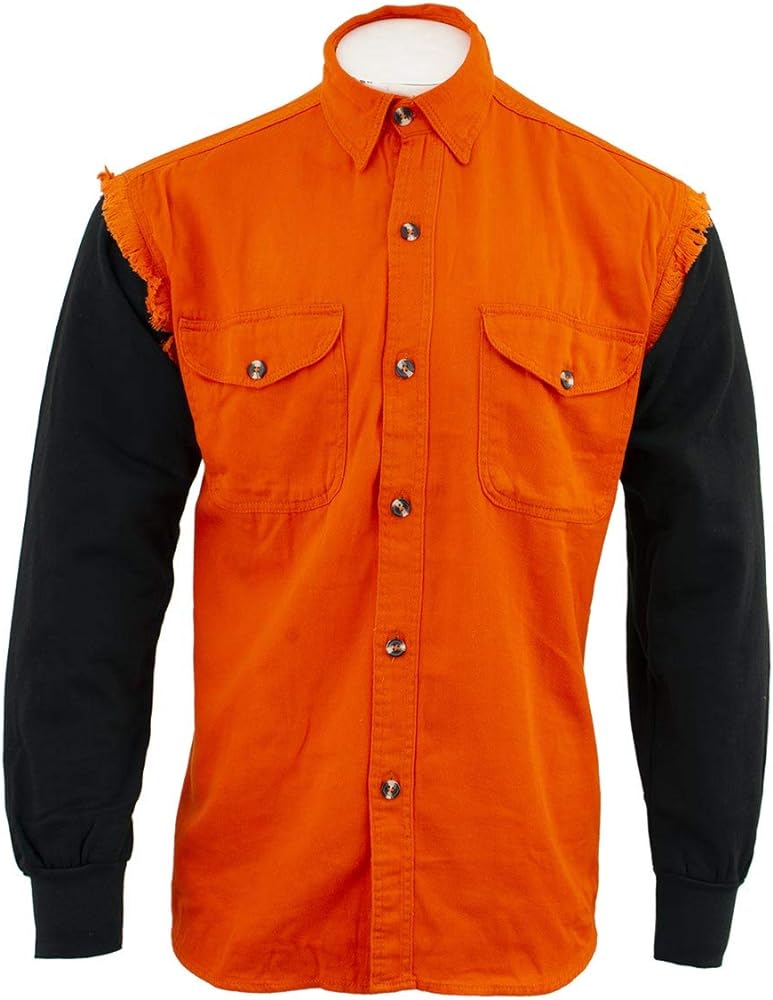 NexGen DM3333 Men's Orange with Black Long Sleeve Button Down Shirt