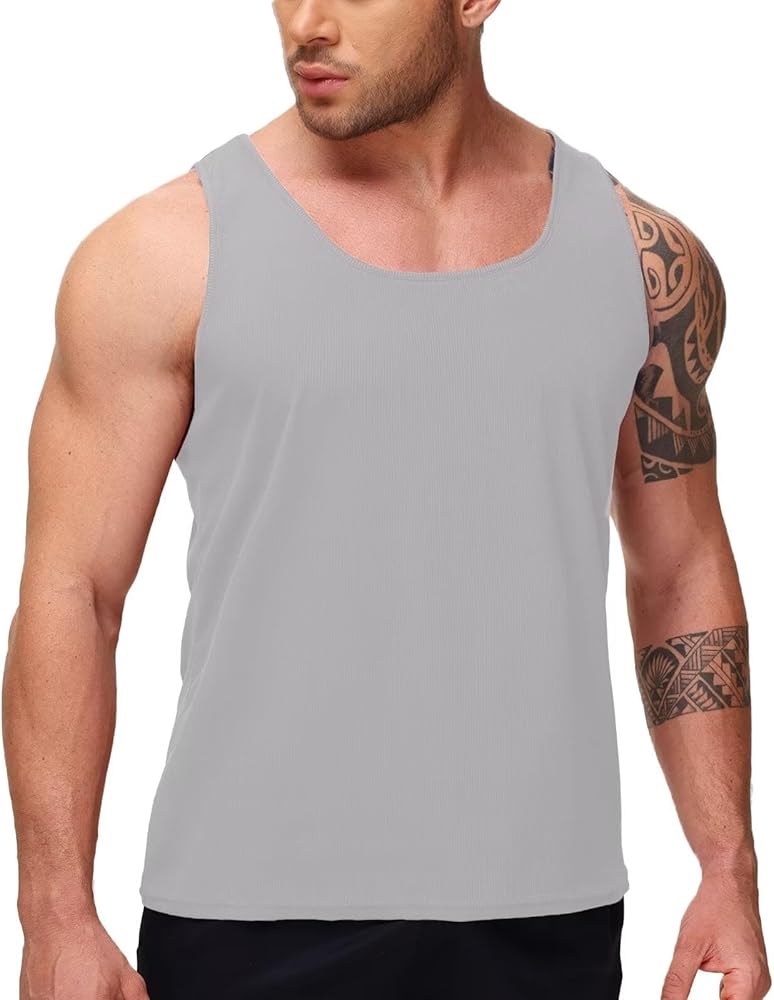 Men's Tank Tops Workout Gym Sleeveless Bodybuilding Shirts Athletic Muscle Tee Shirts