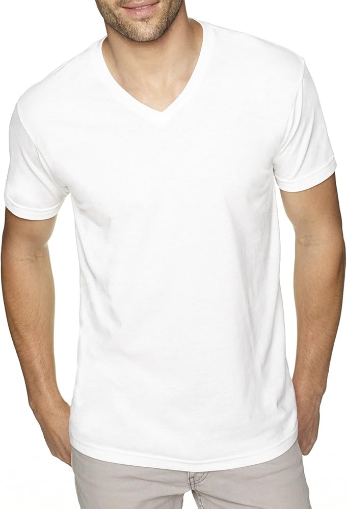 Next Level Mens Sueded V - White - S - (Style # 6440 - Original Label)