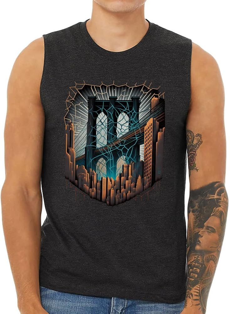 Cool Brooklyn Men's Muscle Tank - Bridge Men's Sleeveless T-Shirt - Illustration Tank