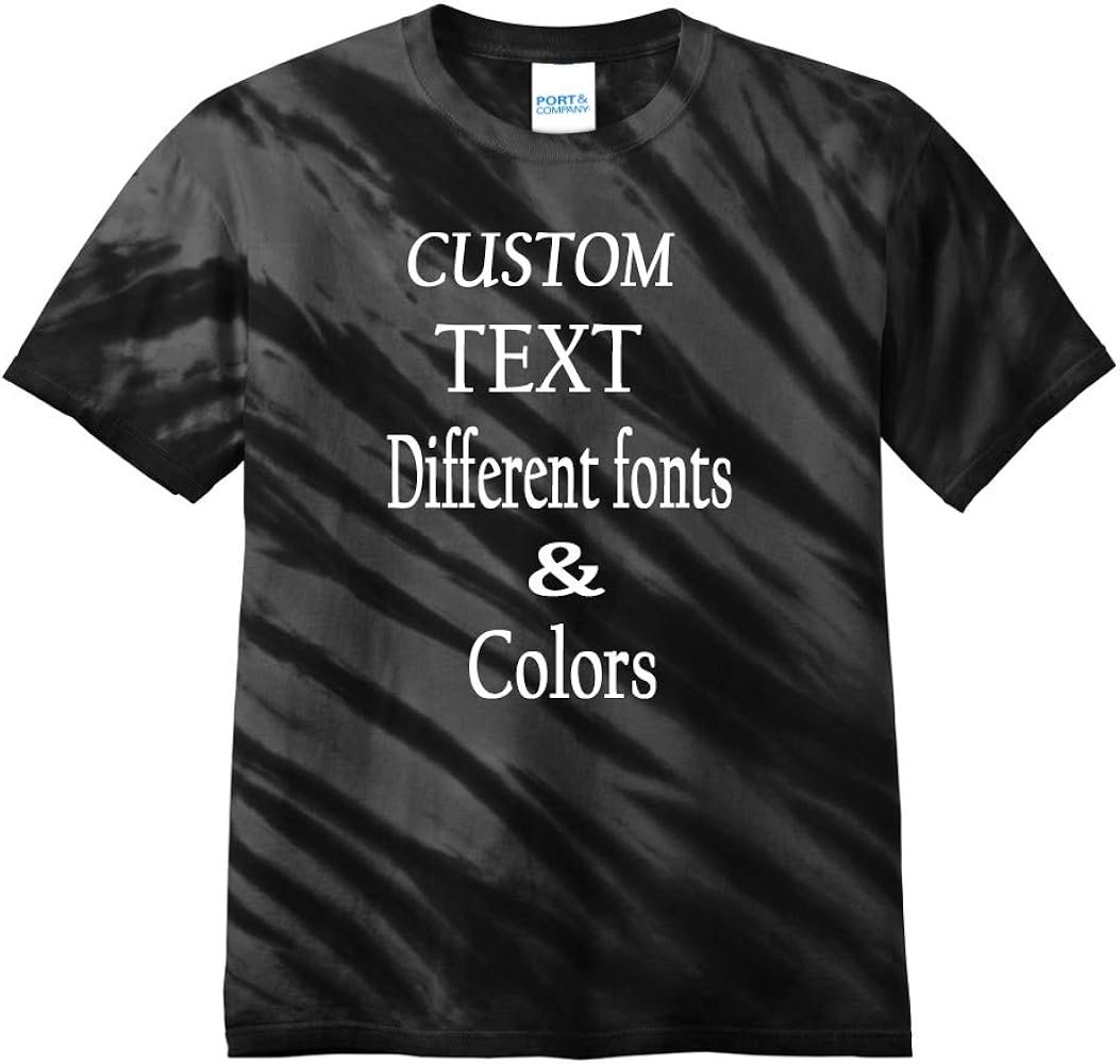 Customized Tie Dye T-Shirt for Adults Personalize with Your Own Text