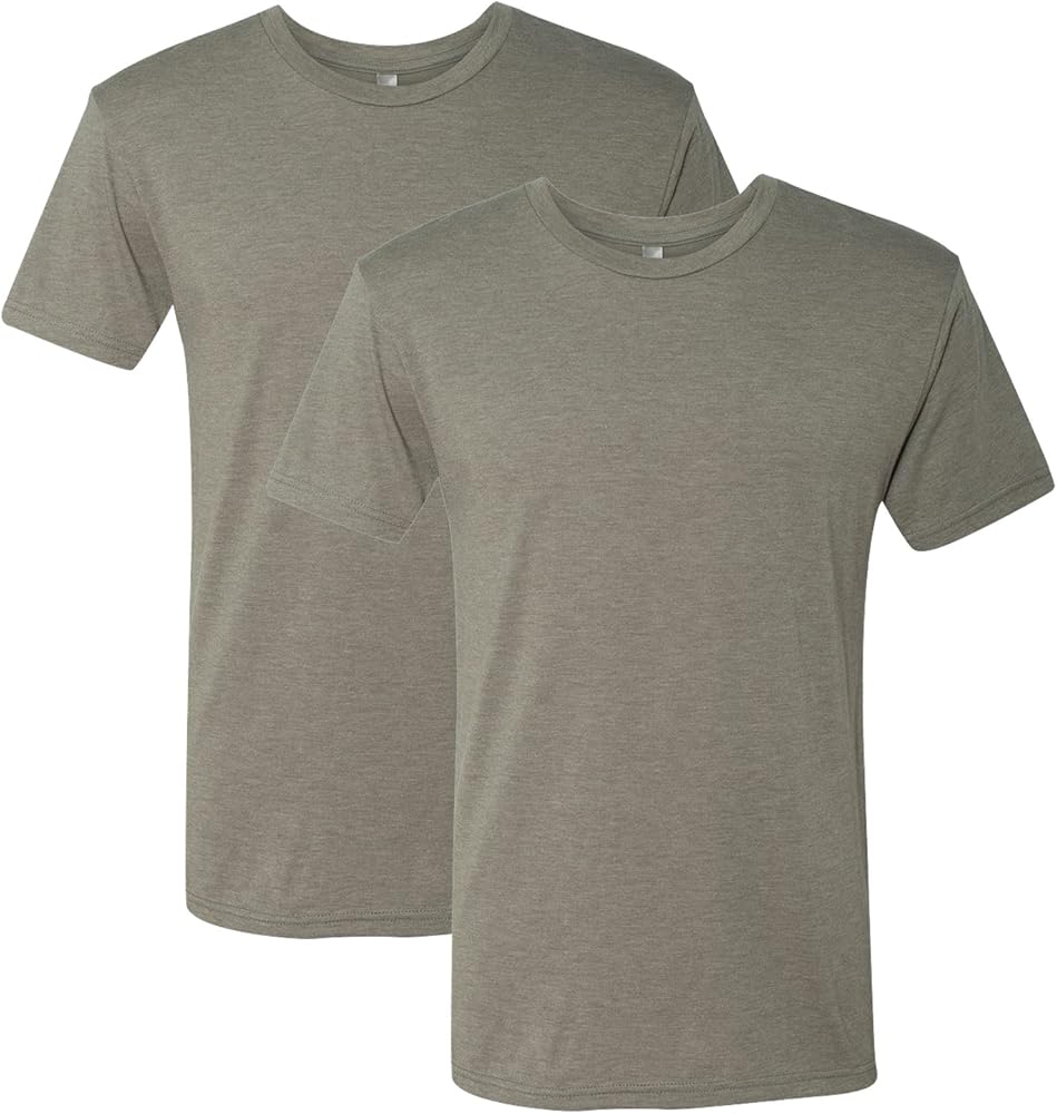 Next Level Men's Tri Blend Crew T-Shirt (Pack of 2), Large, Venetian Grey