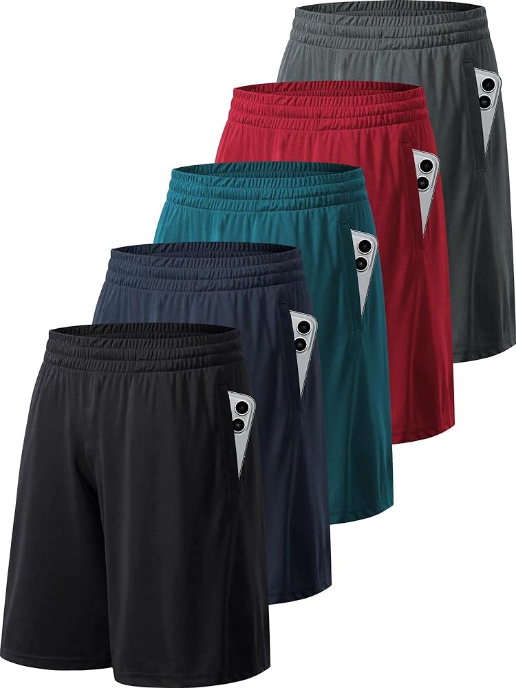 Mens 4-6 Pack Workout Gym Shorts Quick Dry Lightweight Athletic Basketball Running Shorts for Men with Pockets