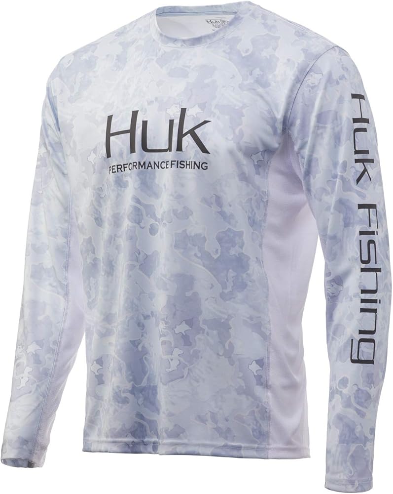 Huk Men's Icon X Camo Long Sleeve Shirt | Long-Sleeve Performance Shirt with UPF 30+ Sun Protection, Kenai, Small