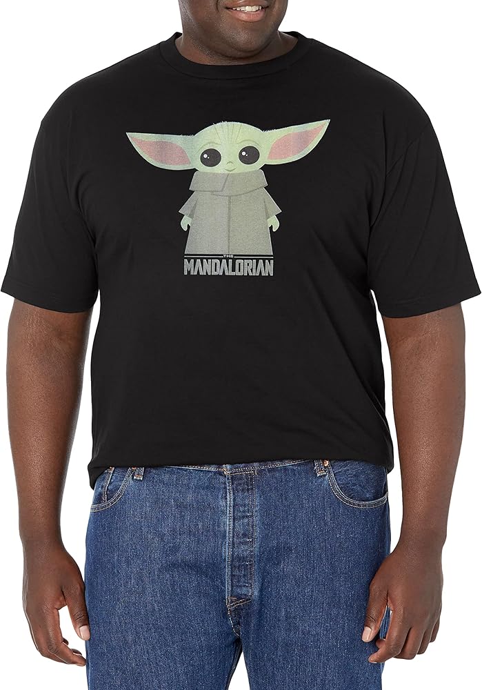 STAR WARS Mandalorian The Child Cute Stance Men's Tops Short Sleeve Tee Shirt