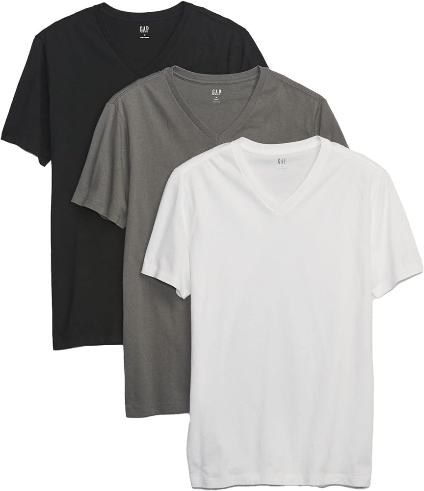 GAP Men's 3-pack Short Sleeve V-neck Tee T-shirt