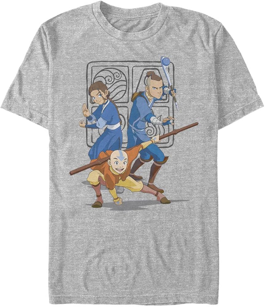 Nickelodeon Big & Tall Last Airbender Avatar GroupShot Men's Tops Short Sleeve Tee Shirt