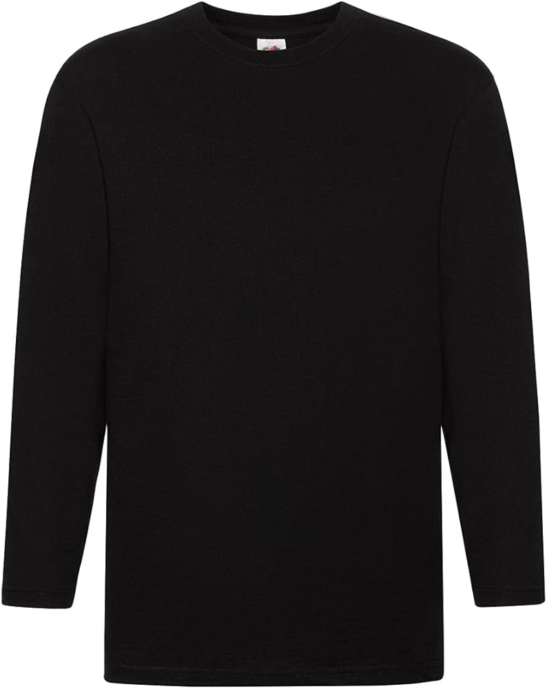 Fruit of the Loom Men's Super Premium Long Sleeve Crew Neck T-Shirt Xx-Large Black