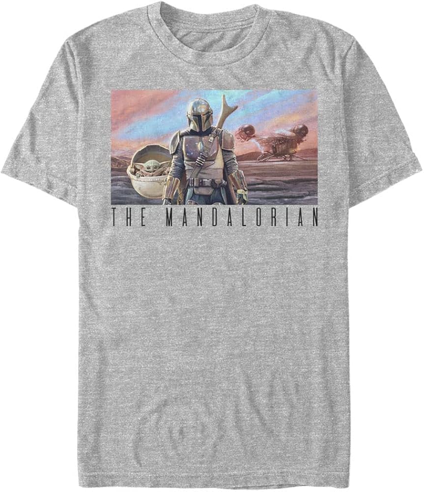 STAR WARS Big & Tall Mandalorian Family Postcard Men's Tops Short Sleeve Tee Shirt