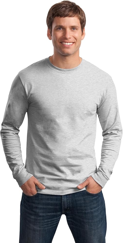 Hanes TAGLESS Long-Sleeve T-Shirt_Ash_L