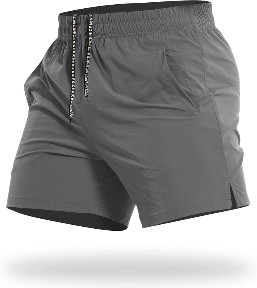 CANGHPGIN Mens Workout Shorts 5 inch Inseam Gym Shorts Men Quick Dry Running Shorts Athletic