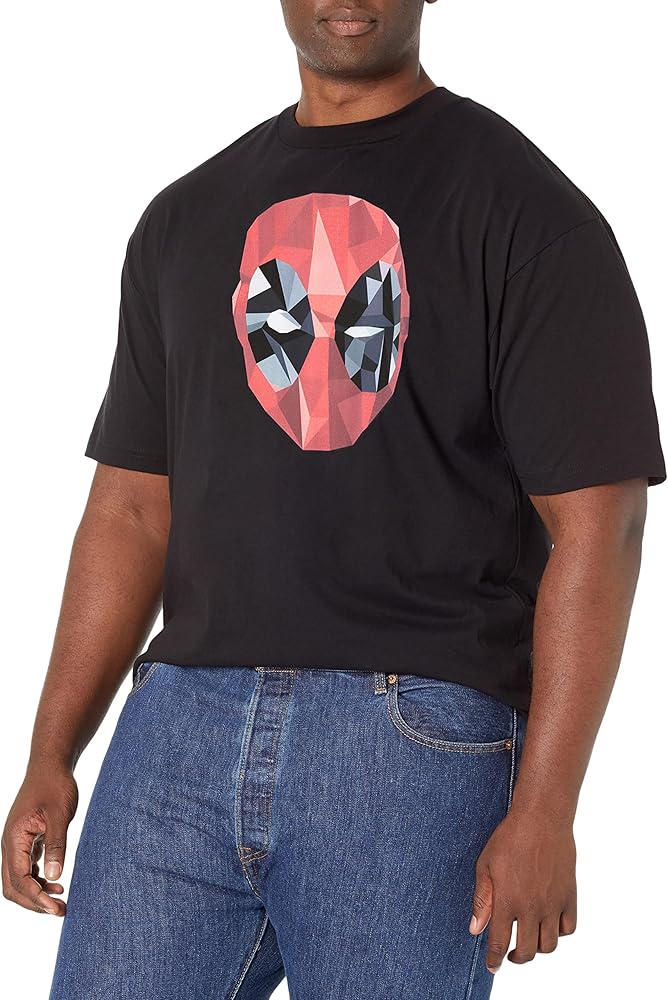 Marvel Big & Tall Classic Poly Deadpool Men's Tops Short Sleeve Tee Shirt