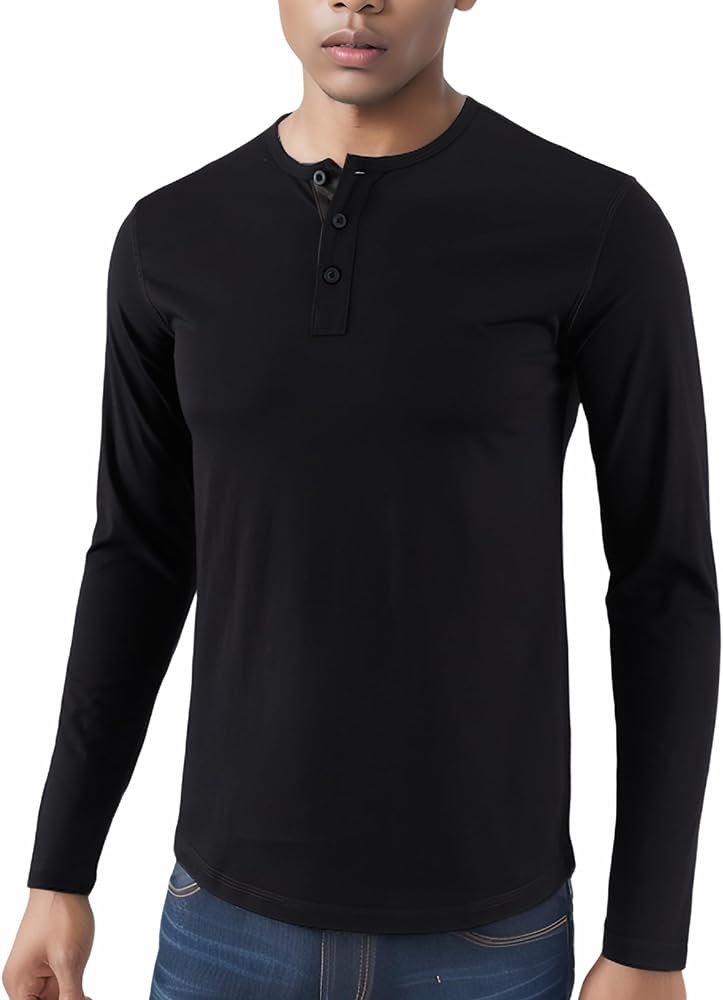 Men's Casual Soft Athletic Regular Fit Short/Long Sleeve Active Sports Henley Jersey Shirts