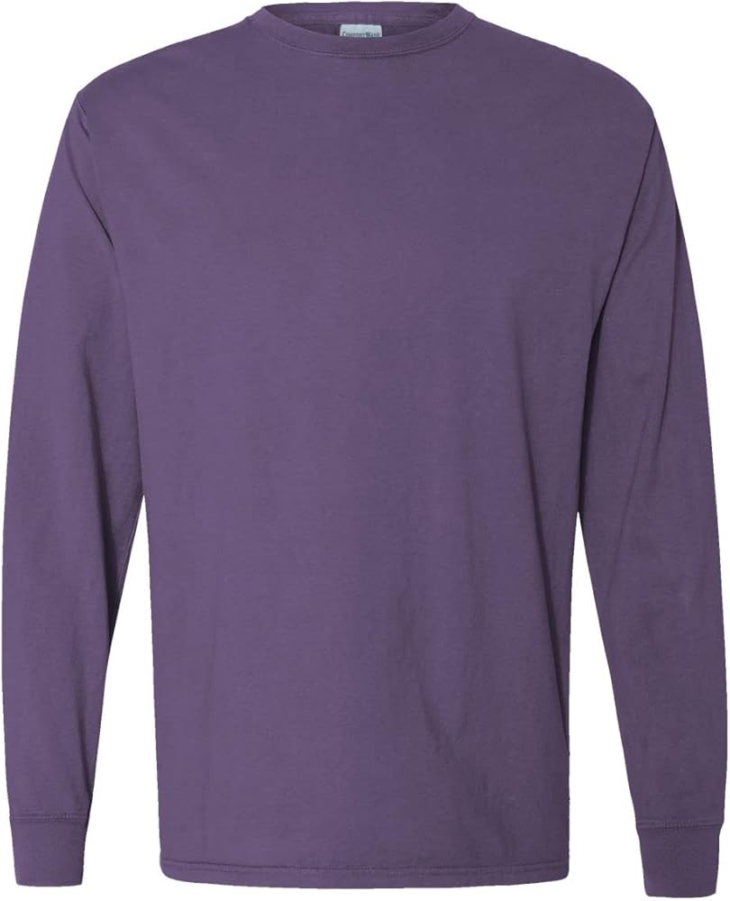 Hanes Mens ComfortWash Garment-Dyed Long Sleeve T-Shirt, XL, Grape Soda