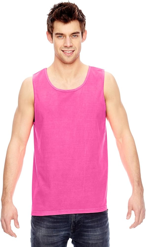 Comfort Colors Ringspun Garment-Dyed Tank, Medium, NEON PINK