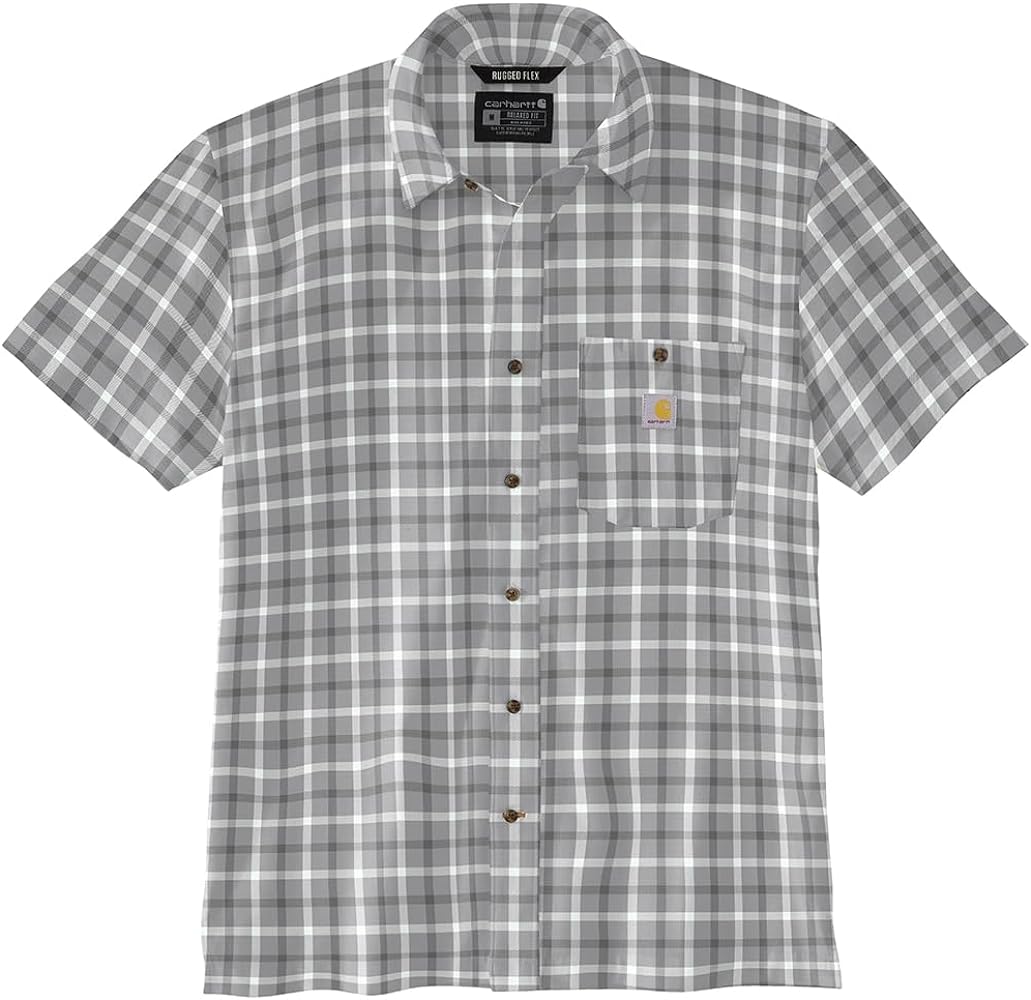 Carhartt Men's Force Sun Defender Relaxed Fit Lightweight Short-Sleeve Plaid Shirt