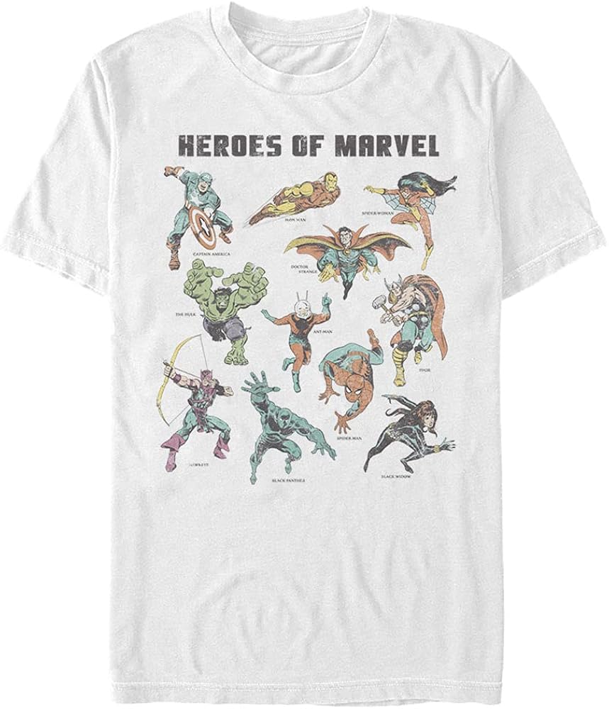 Marvel Men's Universe Textbook Heroes T-Shirt