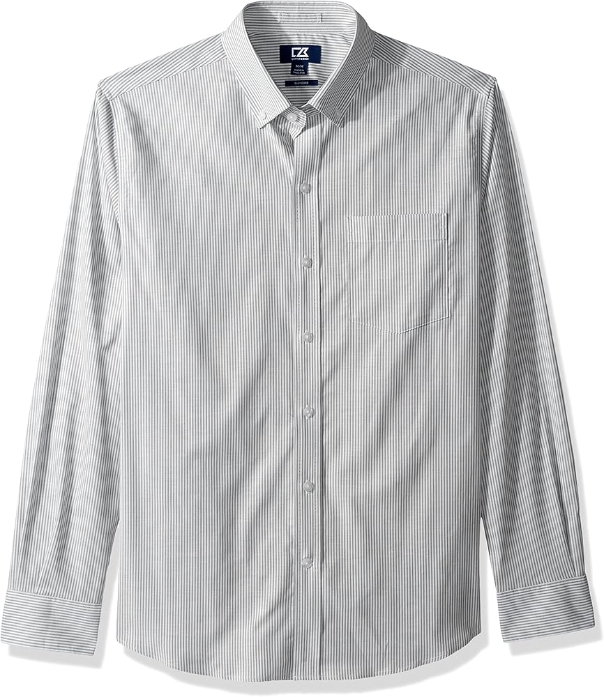 Cutter & Buck Men's Epic Easy Care Stretch Oxford Stripe Button Down Shirt